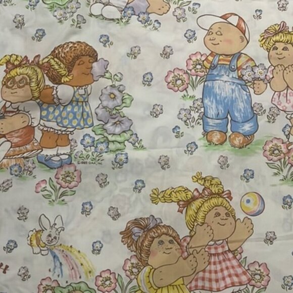 Vintage 1983 Cabbage Patch Kids Twin Flat Sheet Muslin - Picture 3 of 6